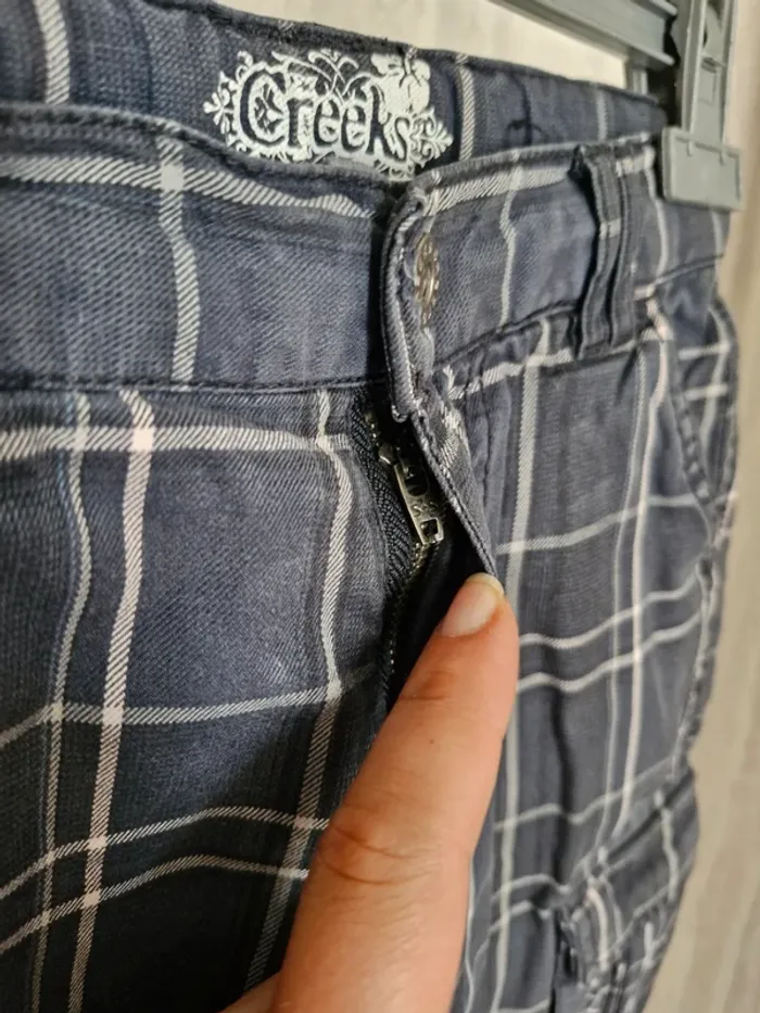 Short garçon 3 ans Creeks Bleu marine avec rayures blanches carreaux coton - photo numéro 2