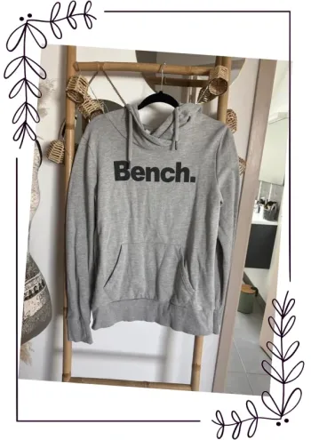 Sweat à capuche gris bench