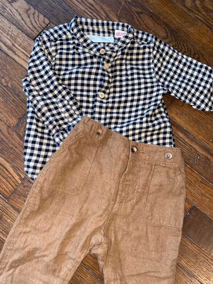Chemise Zara et pantalon H&M 9 mois - photo numéro 2