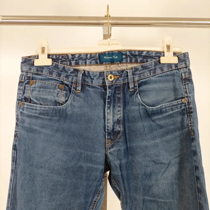 Jean slim bleu taille 40 Massimo Dutti en coton stretch, coupe droite flatteuse confortable A1230 - photo numéro 2