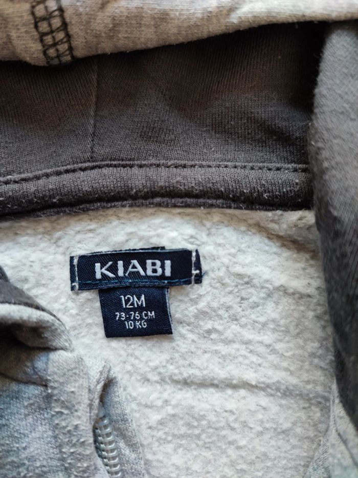 Gilet à capuche 12 mois Kiabi gris - photo numéro 3