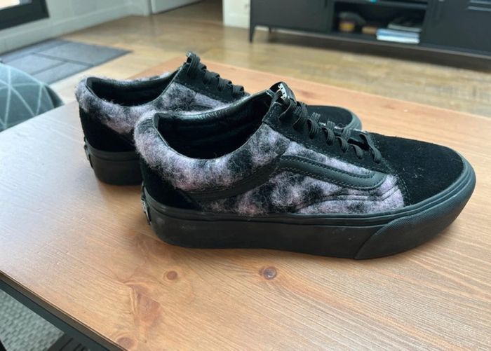 Baskets Vans Old Skool Platform – Motif léopard gris mauve – Taille 37 - photo numéro 2