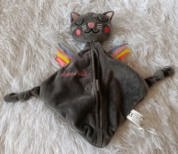 Doudou chat livre gris -Bonne nuit -Auzou - photo numéro 1
