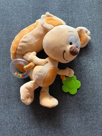 Peluche écureuil hochet neuf