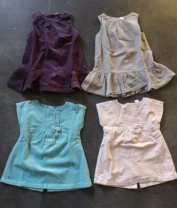 Lot 4 robes en velours 9 mois