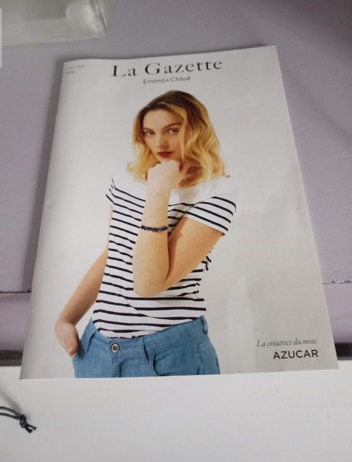 Manchette avec un rang de pierres Lapis Lazullis Emma &Chloé - photo numéro 6