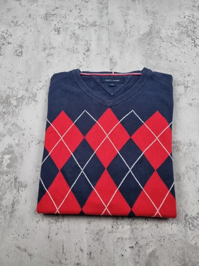 Pull col V Tommy Hilfiger losanges, M Hommes - photo numéro 2