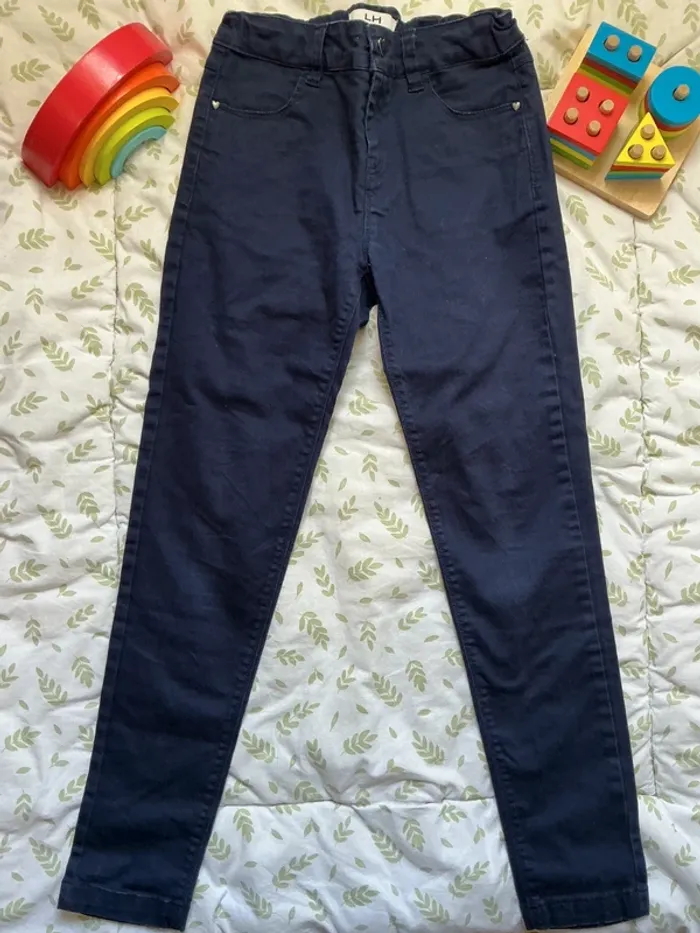pantalon marine slim la halle taille réglabe 10 ans - photo numéro 2