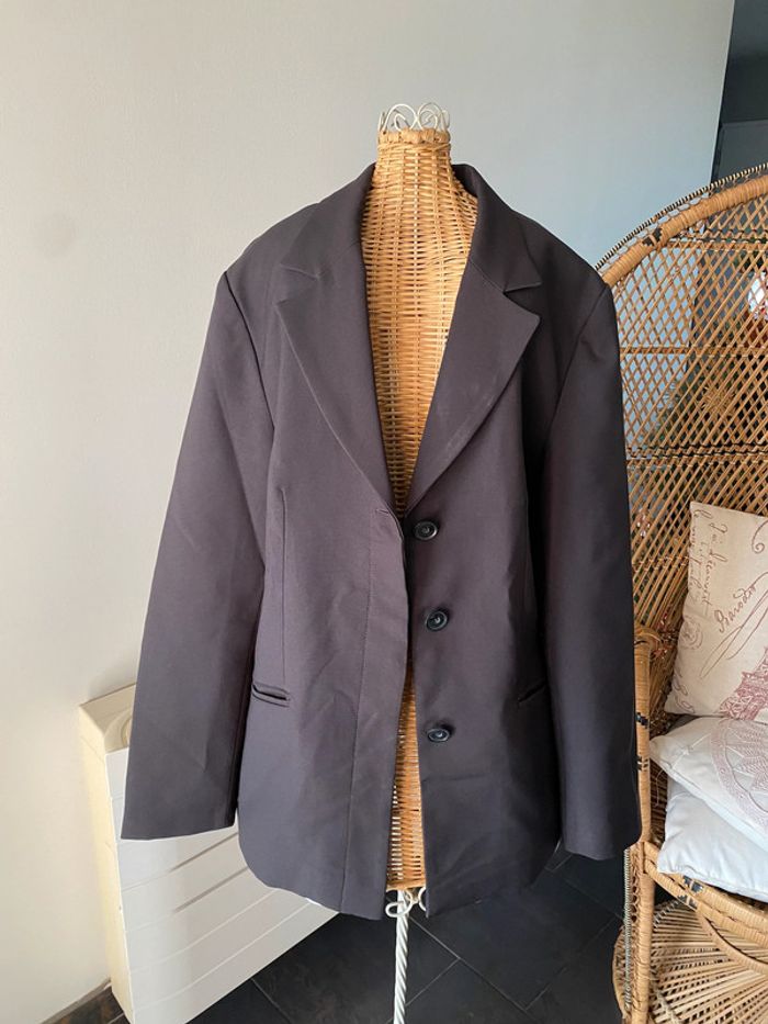 Tailleur La City blazer et pantalon marron taille 38 - photo numéro 18