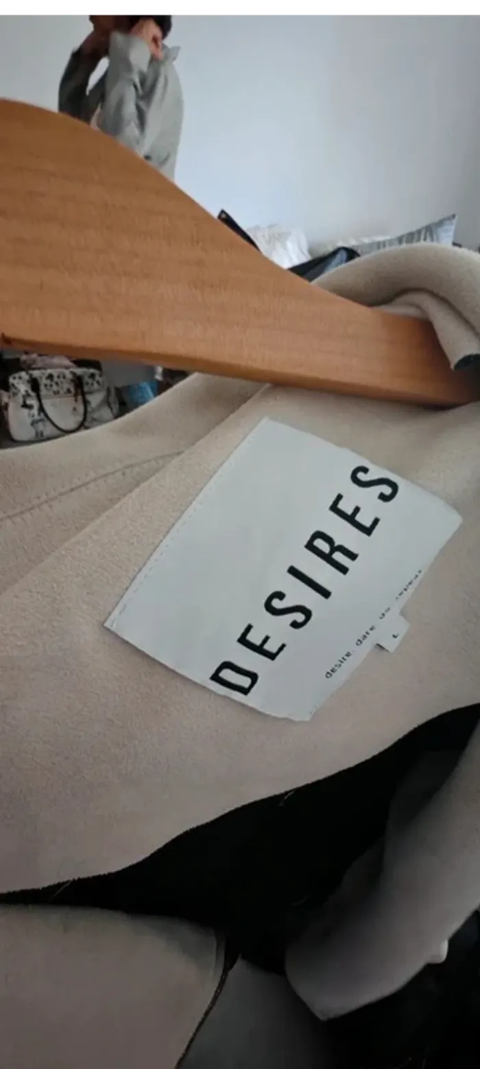 Veste biker beige Desires avec tirettes aux manches Femme Taille L - photo numéro 4
