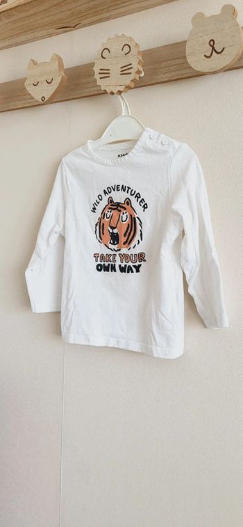 Maillot longues manches kiabi 18 mois blanc