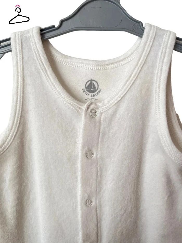 Ensemble pyjama en velours blanc à motifs - Petit Bateau 6 mois - photo numéro 3