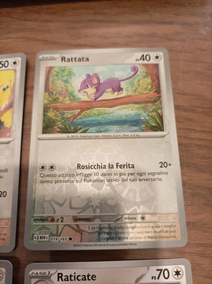 Lot de 6 cartes Pokemon 151 Osselait Ossatueur Roucoll Roucoups Rattata Rattatac - photo numéro 4