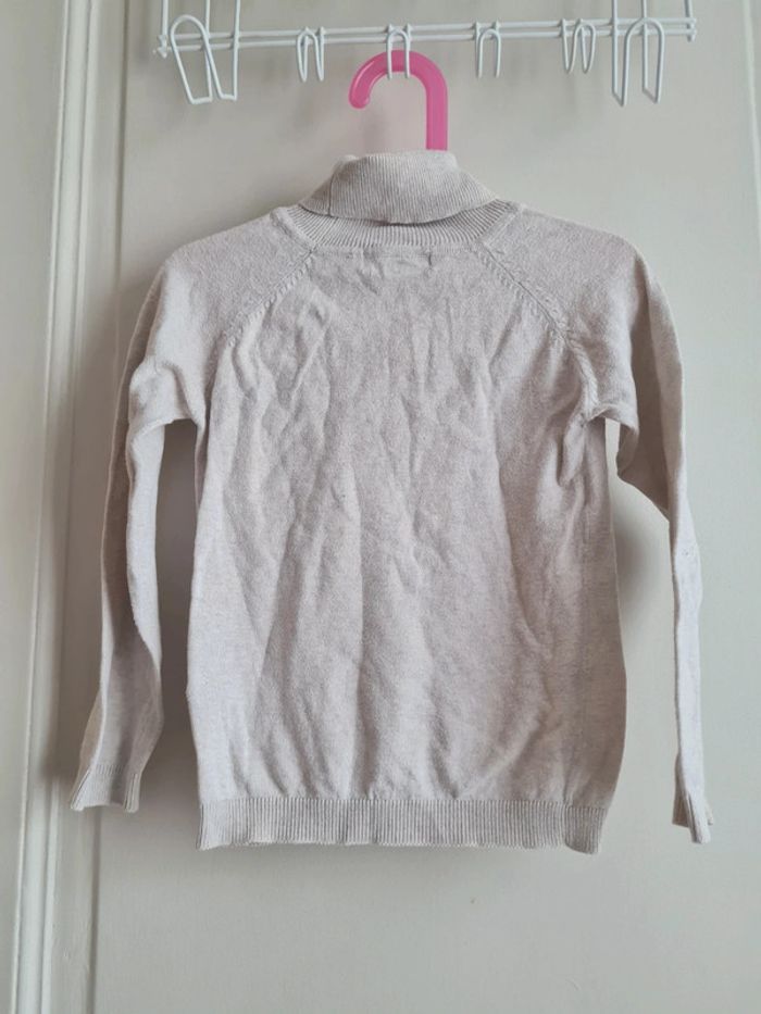 Pull beige col roulé Primark taille 5-6 ans - photo numéro 2