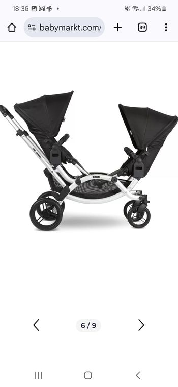 Poussette double ABC design zoom black