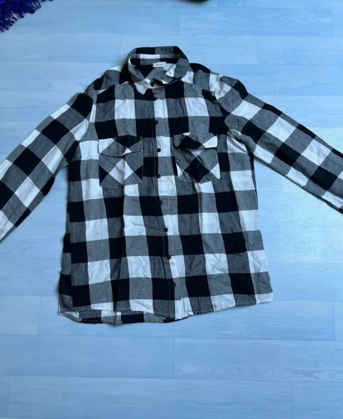 Chemise à carreaux pimkie noir gris et blanc - photo numéro 4