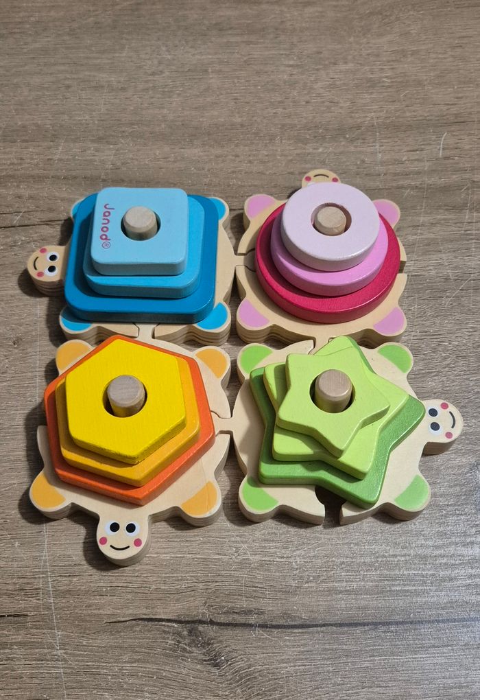 Tortues des formes empilables en bois - photo numéro 5