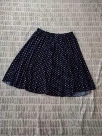 Jupe mi-longue taille élastique bleu marine marine taille xl 42