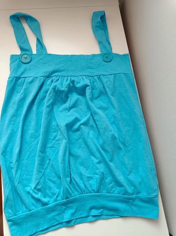 Débardeur bleu turquoise femme neuf