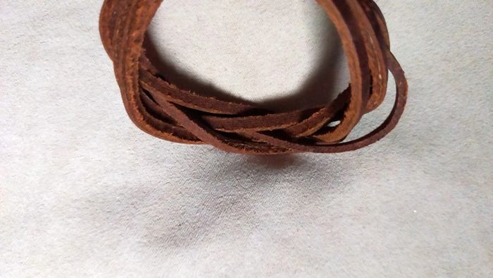 Bracelet cuir lanières croisées – Marron brut - photo numéro 4