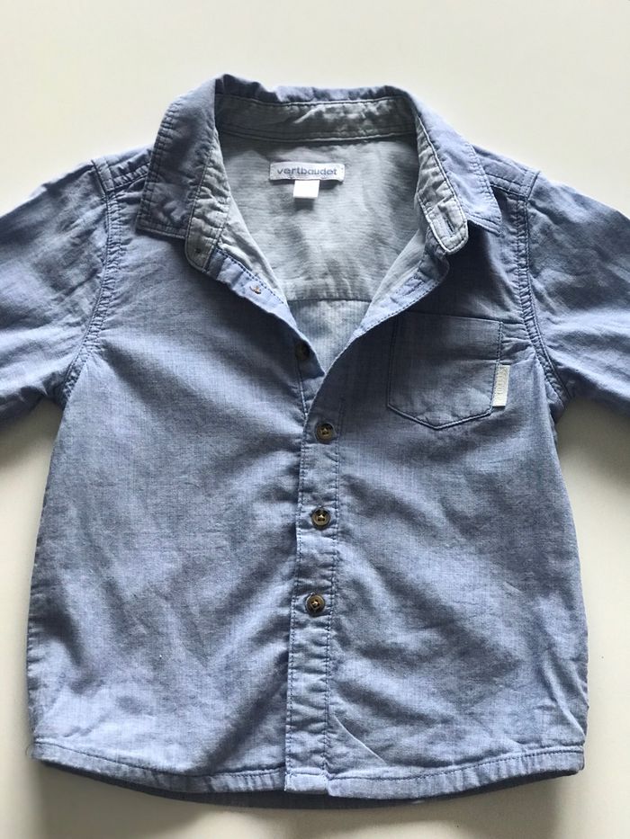 Chemise bébé bleu ciel rayé à l’intérieur 24 mois
