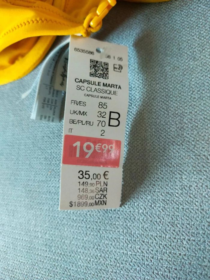 Haut de bikini jaune Etam – Neuf avec étiquette – Taille 85B (FR) - photo numéro 4