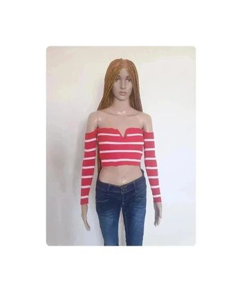 Magnifique pull crop top rayé