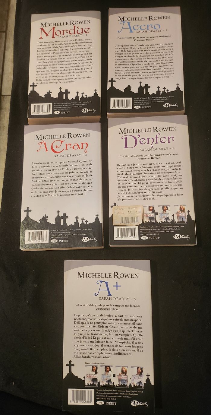 Livres lot 5 tomes Sarah dearly de Michelle rowen - photo numéro 2