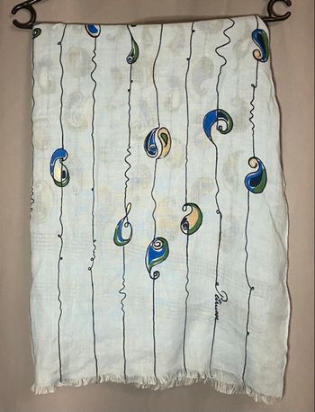 Écharpe à motifs »Petrusse »bleu ciel et multicolore