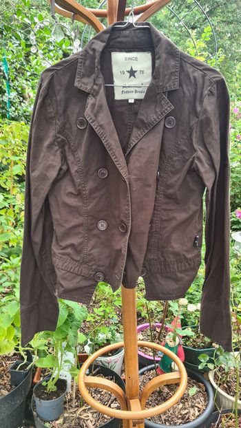 Veste façon redingote T 3 marron  " Mystérieuse People "