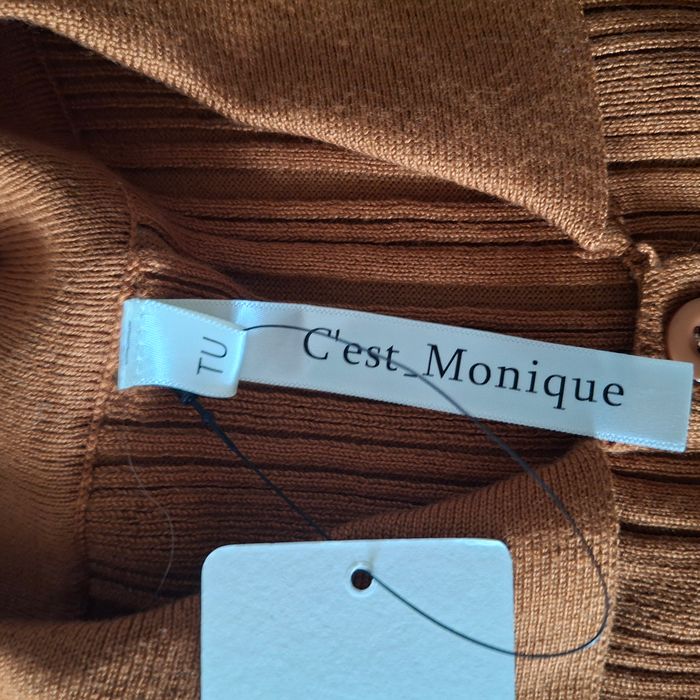 Robe en maille côtelée marron caramel à manches longues - Taille Unique - NEUF - C'est Monique - photo numéro 8