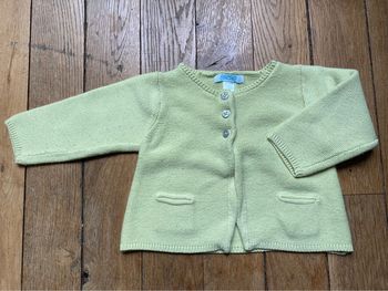 Gilet vert amande Obaibi 12 mois