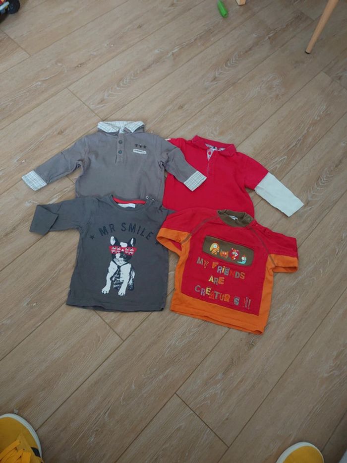 Lot 4 t shirt manches longues