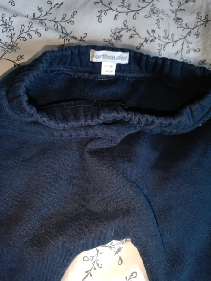 Pantalon jogging tout doux bleu marine Vertbaudet 67cm - photo numéro 2