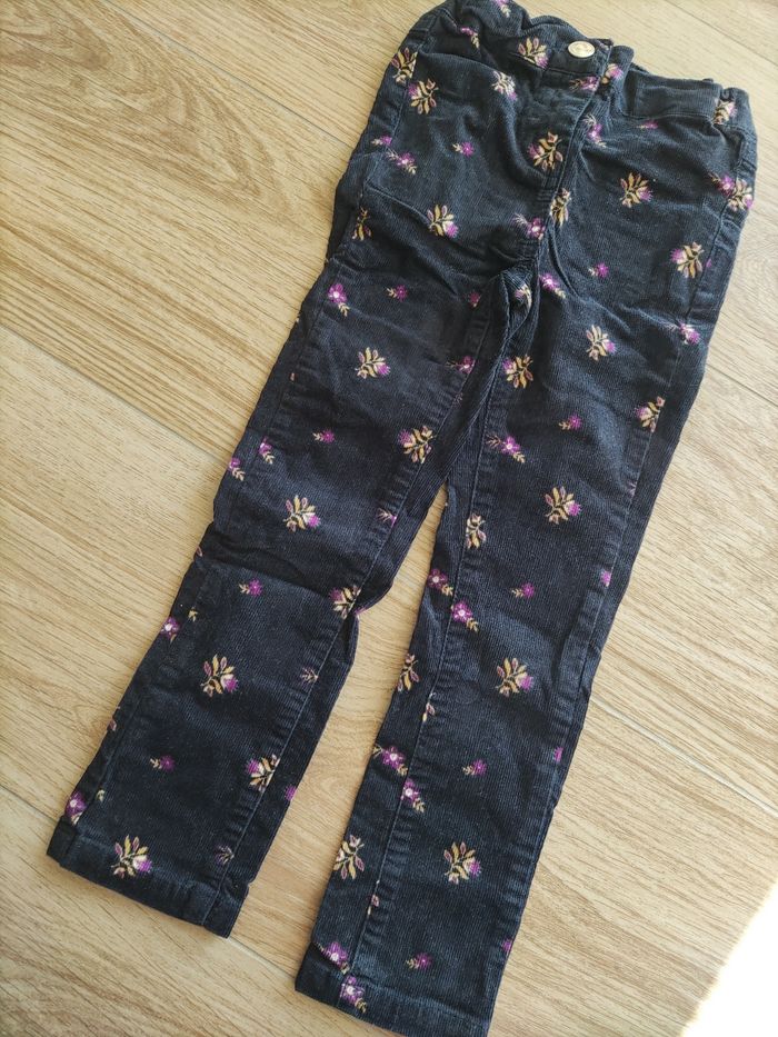 Pantalon tregging velours noir à fleurs Tape à l'oeil 3 ans - photo numéro 3