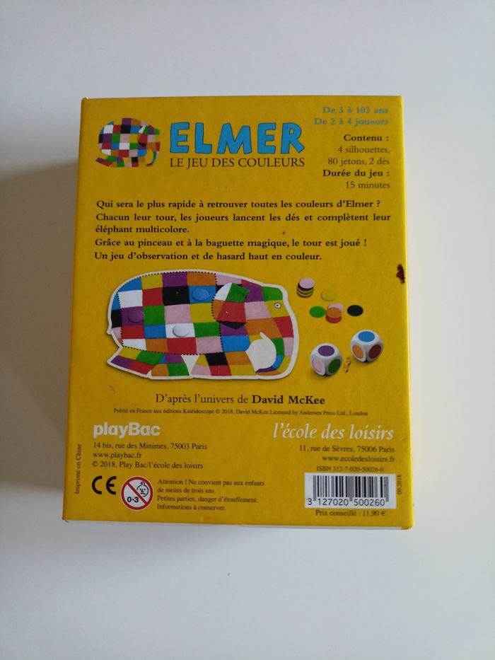 Elmer le jeu des couleurs complet l'école des loisirs sans notice - photo numéro 2