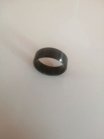 🌸Anneau Acier noir "Histoire d'or" Taille 60 🌸