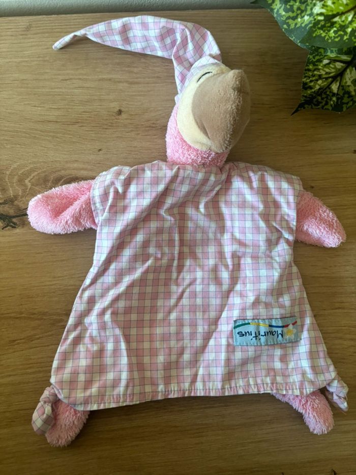 Doudou oiseau dodo rose bonnet carreaux Mauritius wally plush toys - photo numéro 2