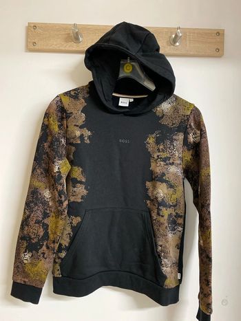 Sweat-shirt BOSS noir motif camouflage 12 ans 14 ans ou S