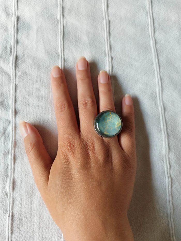 bague ajustable en acier inoxydable argenté