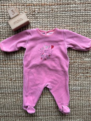 Pyjama velours Petit bateau 3mois / 60cm