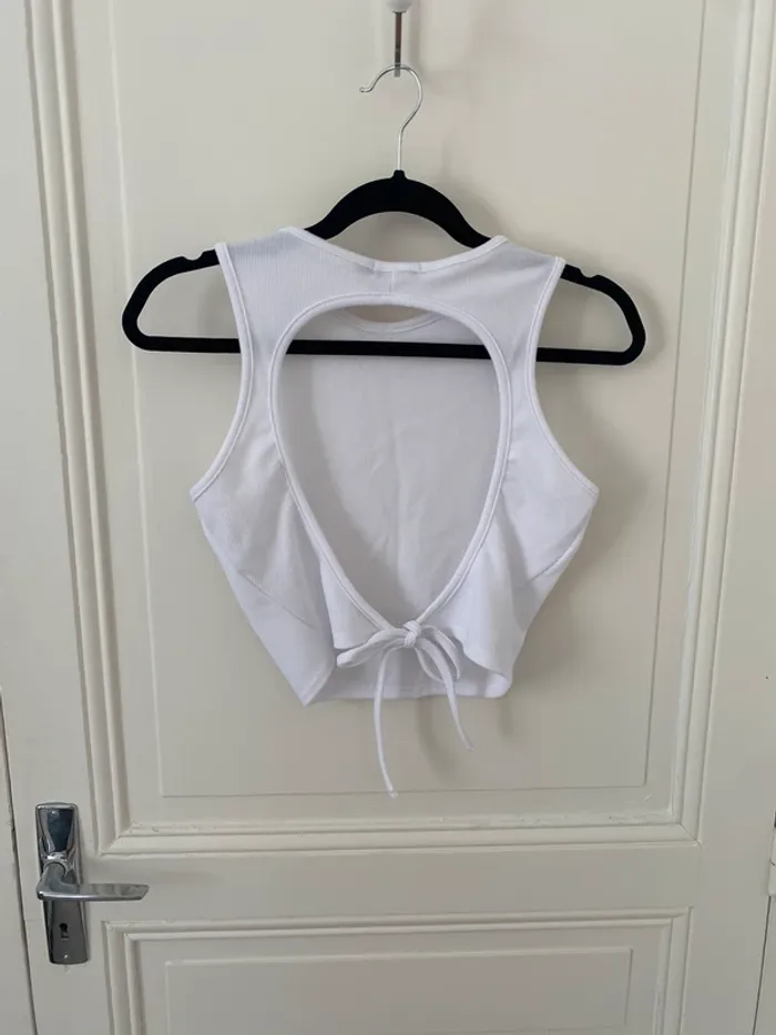 Crop top blanc dos nu Nastygal - photo numéro 3