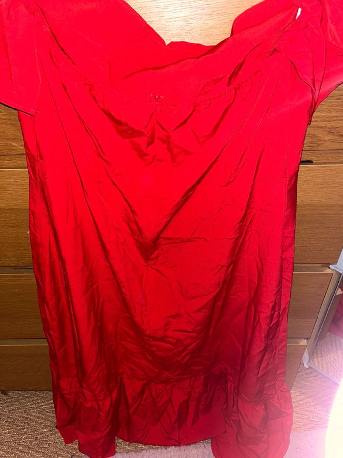 Robe longue froncée col bardot à volants Shein - photo numéro 3