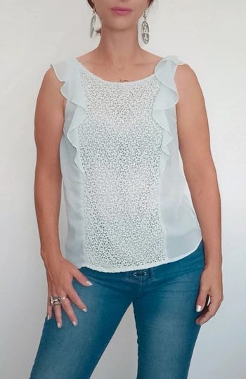 Blouse voile volant et crochet Zara taille 36
