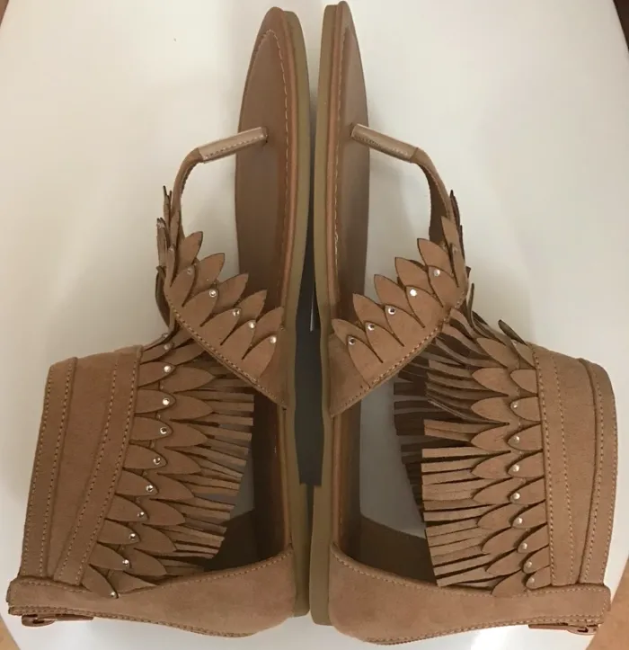 Sandales à franges avec strass neuves - photo numéro 3