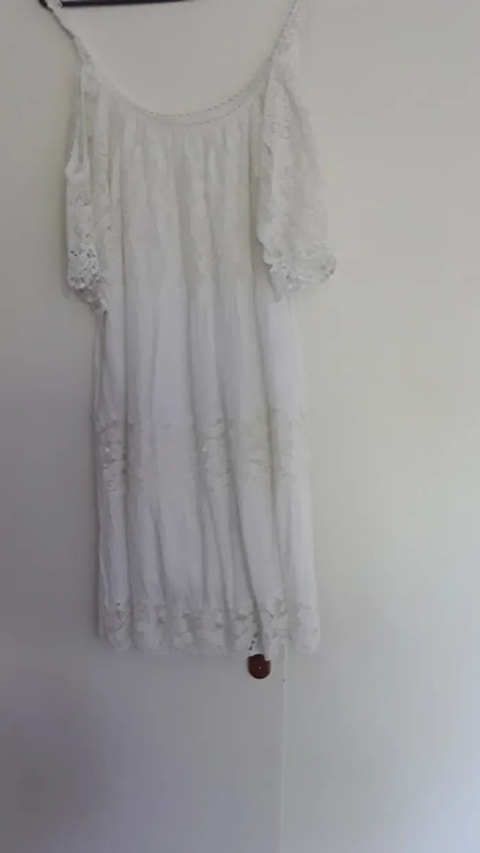 Robe blanche été, taille unique
