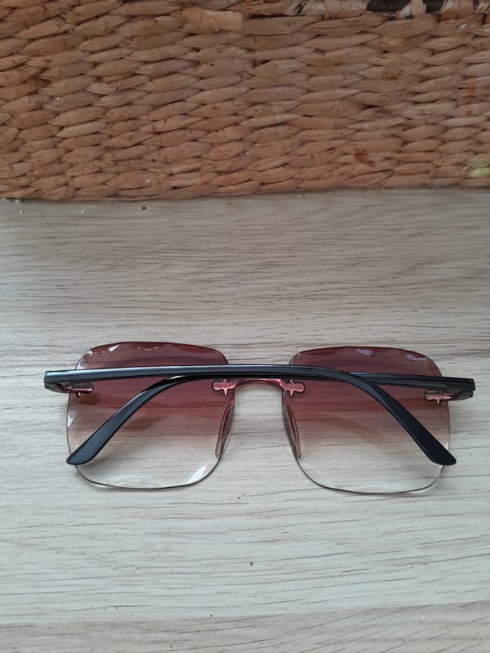 Lunettes, conçues uniquement pour le look,  Couleur marron dégradé et doré - photo numéro 2