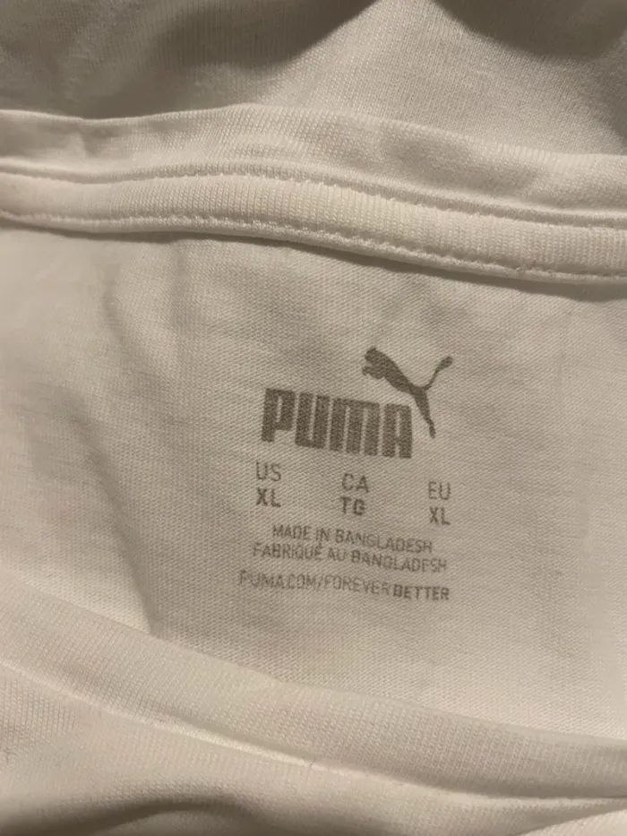 T-shirt Puma blanc logo rose neuf taille XL - photo numéro 8