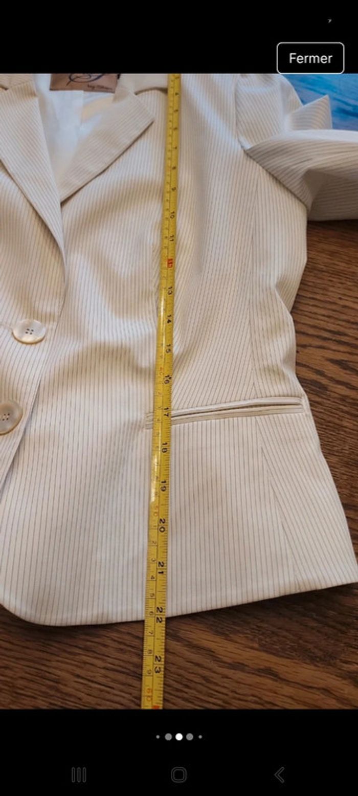 Jolie Blazer blanc lignée by Steps taille 38 - photo numéro 10
