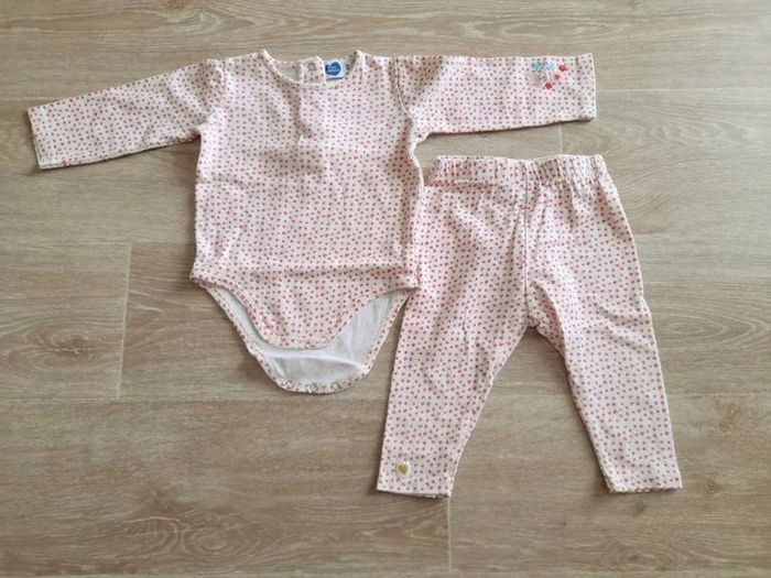 Ensemble body + pantalon bébé 9 mois "Mots d'enfants"